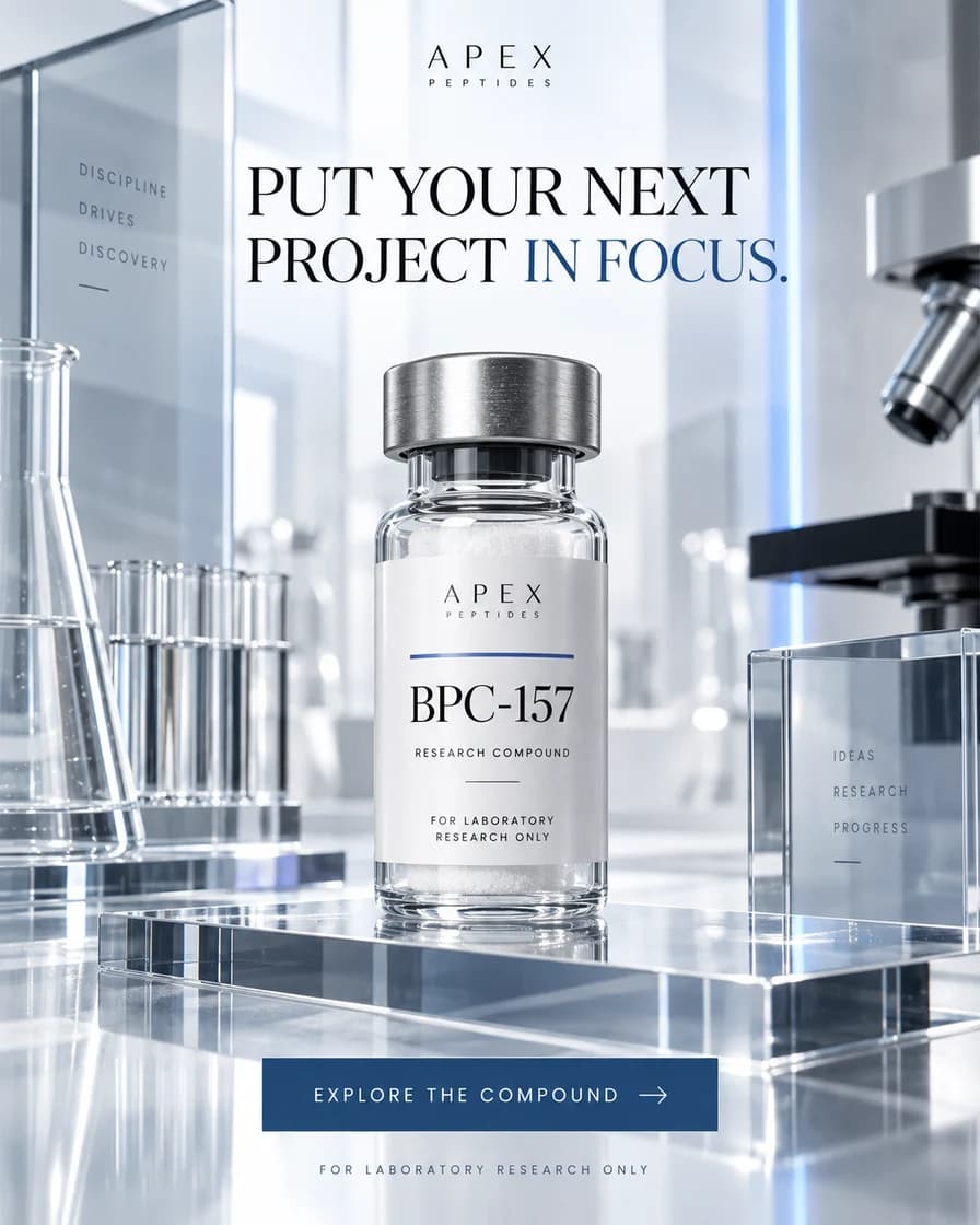 BPC-157 research compound creative concept: Put your next project in focus.