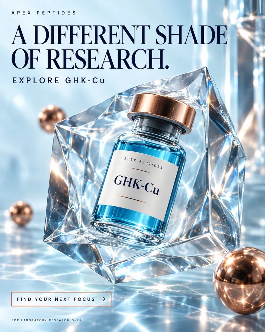 GHK-Cu research compound creative concept: A different shade of research.