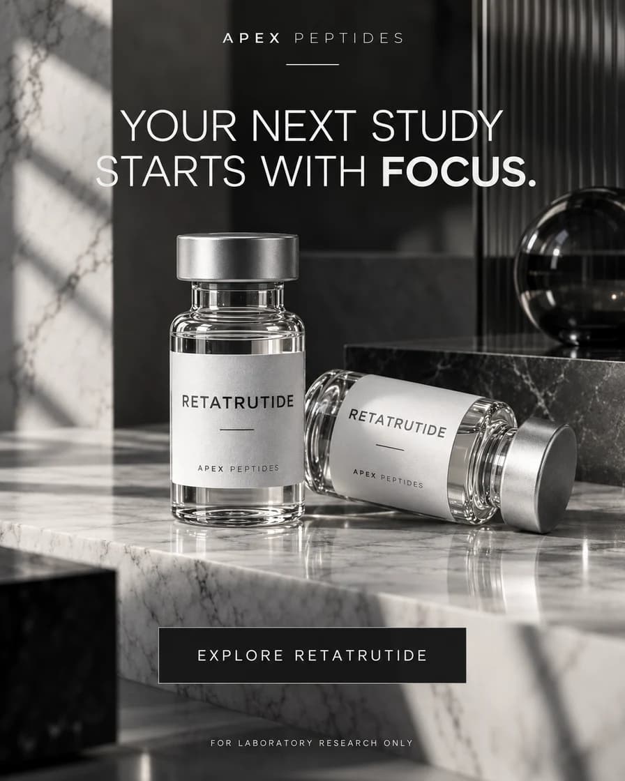 Retatrutide research compound creative concept: Your next study starts with focus.